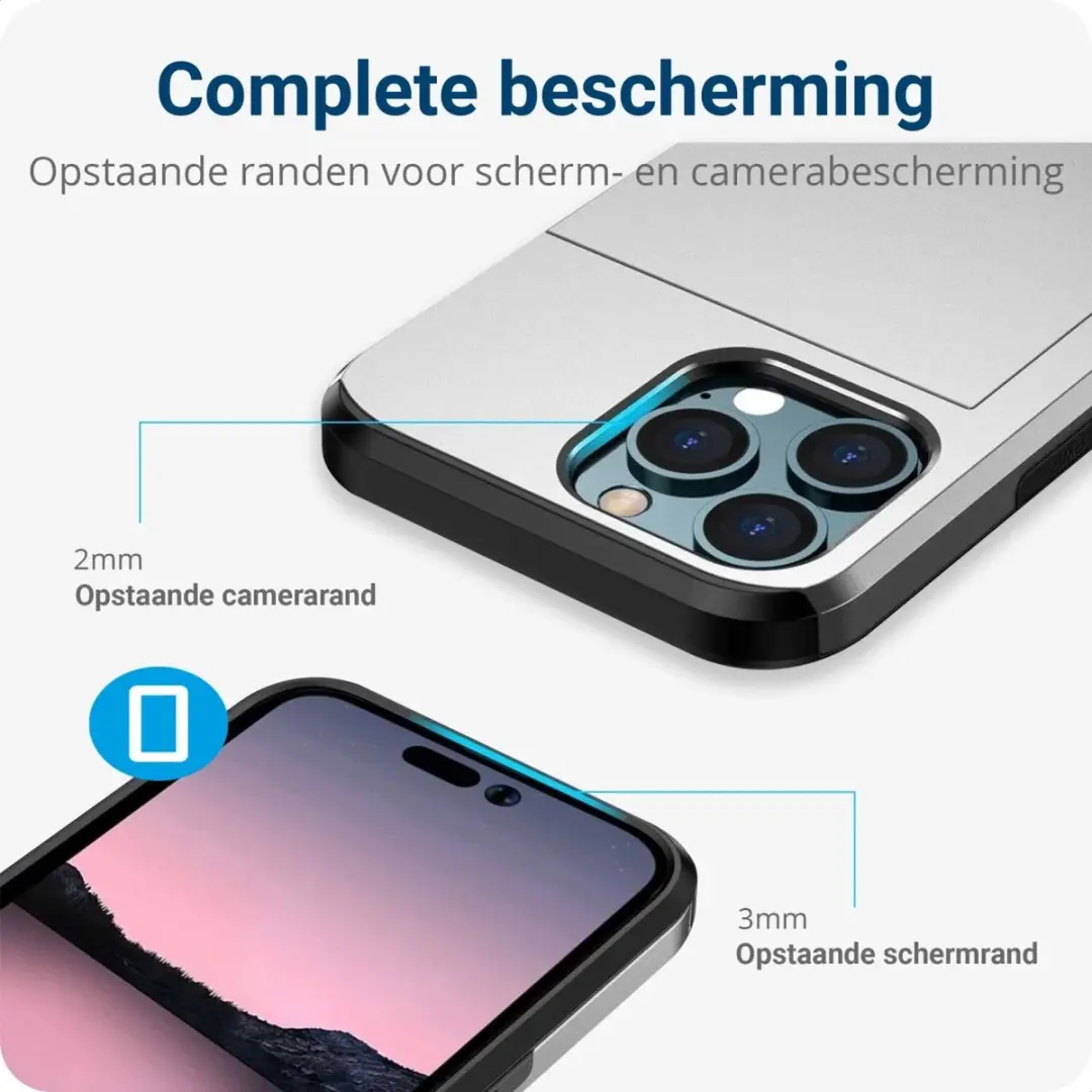 Selected Hoesje iPhone 15 Pro Kaarthouder - 2 Pasjes Grijs - afbeelding 6 van 6