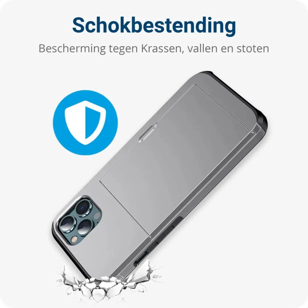 Selected Hoesje iPhone 15 Pro Kaarthouder - 2 Pasjes Grijs
