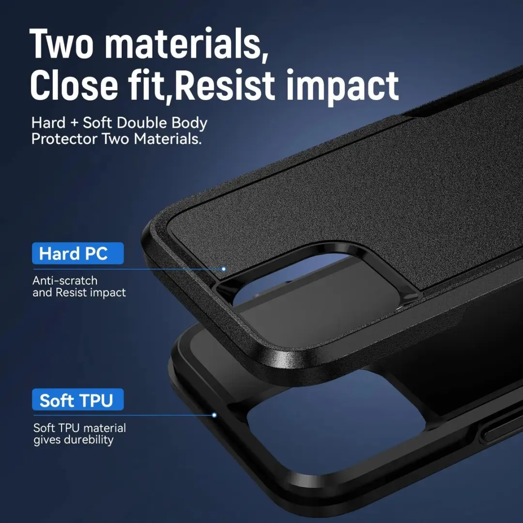 Selected Back Cover iPhone 15 Pro Max Rugged Hoesje - Zwart