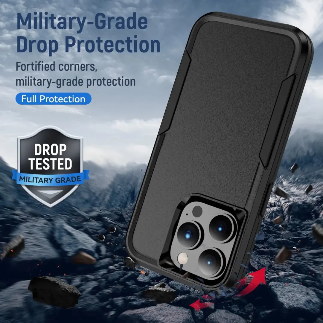 Selected Back Cover iPhone 15 Pro Max Rugged Hoesje - Zwart