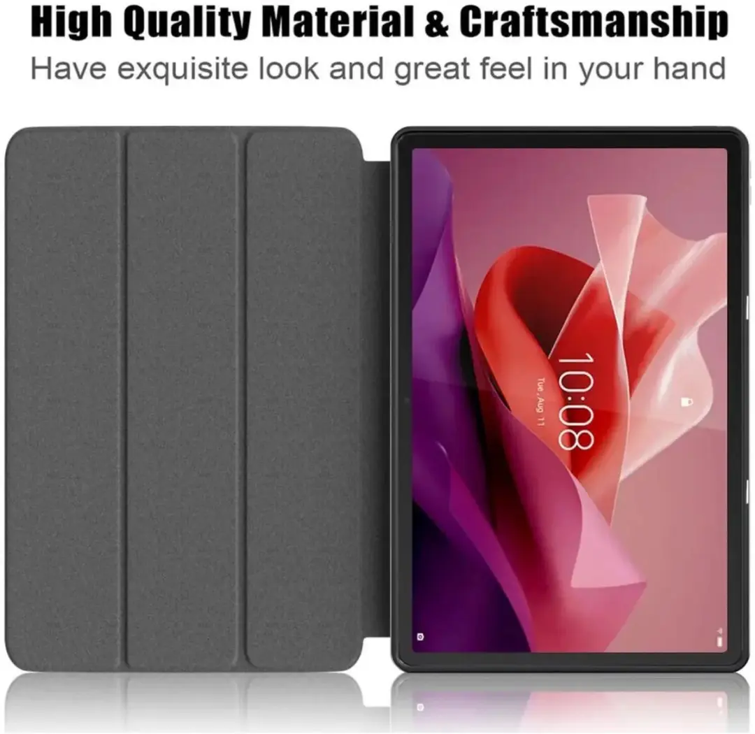 Selected by GSMpunt Lenovo Tab P12 Tablethoes - Luxe Tri-Fold Book Case - Zwart