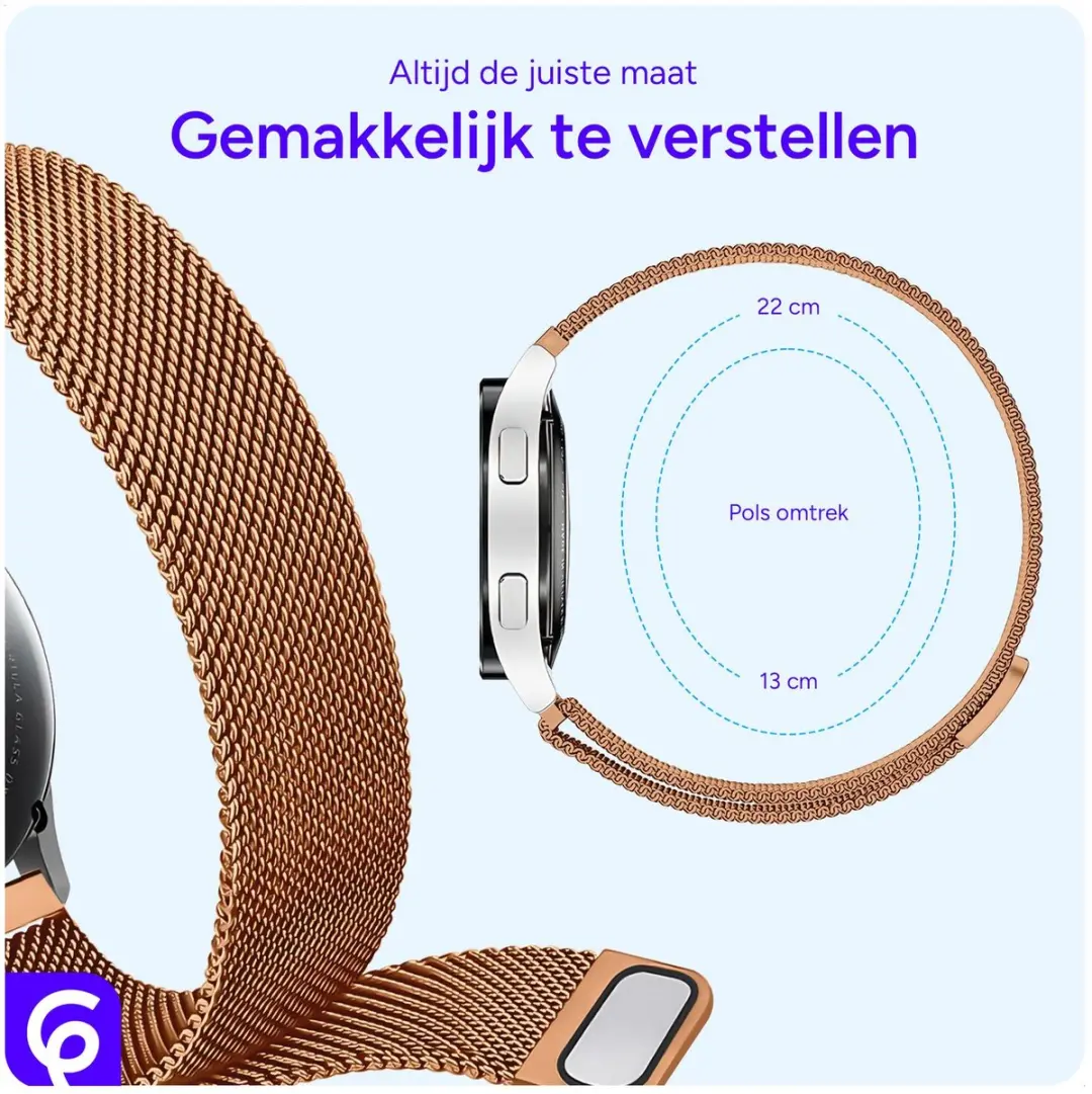 Selected SBG Universeel 22mm Horlogebandje - Roze Goud