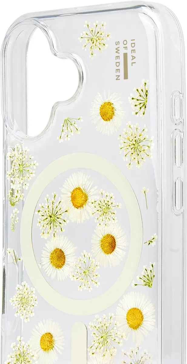 iDeal of Sweden Clear Case Premium MagSafe iPhone 16 Daisy Bloom - Transparant