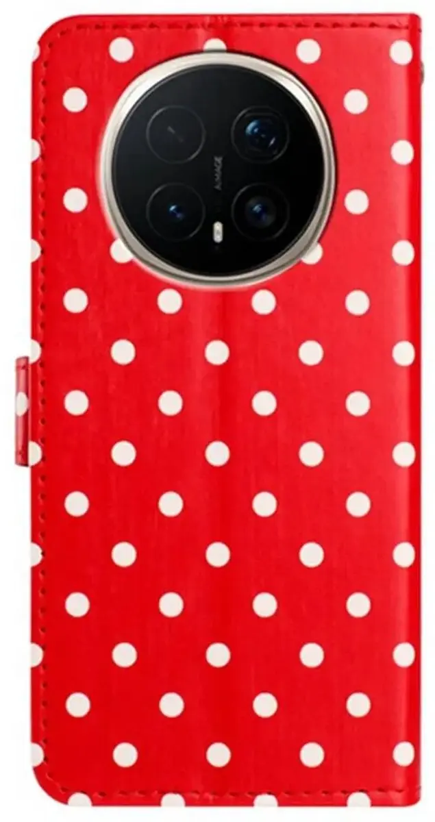 Selected Hoesje Honor Magic 8 Pro Polka Dot Wallet Book - Rood