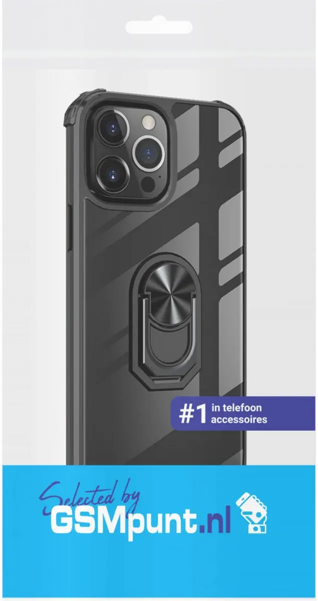 Selected Hoesje Hybride Kickstand Cover iPhone 13 Pro - Transparant/Zwart
