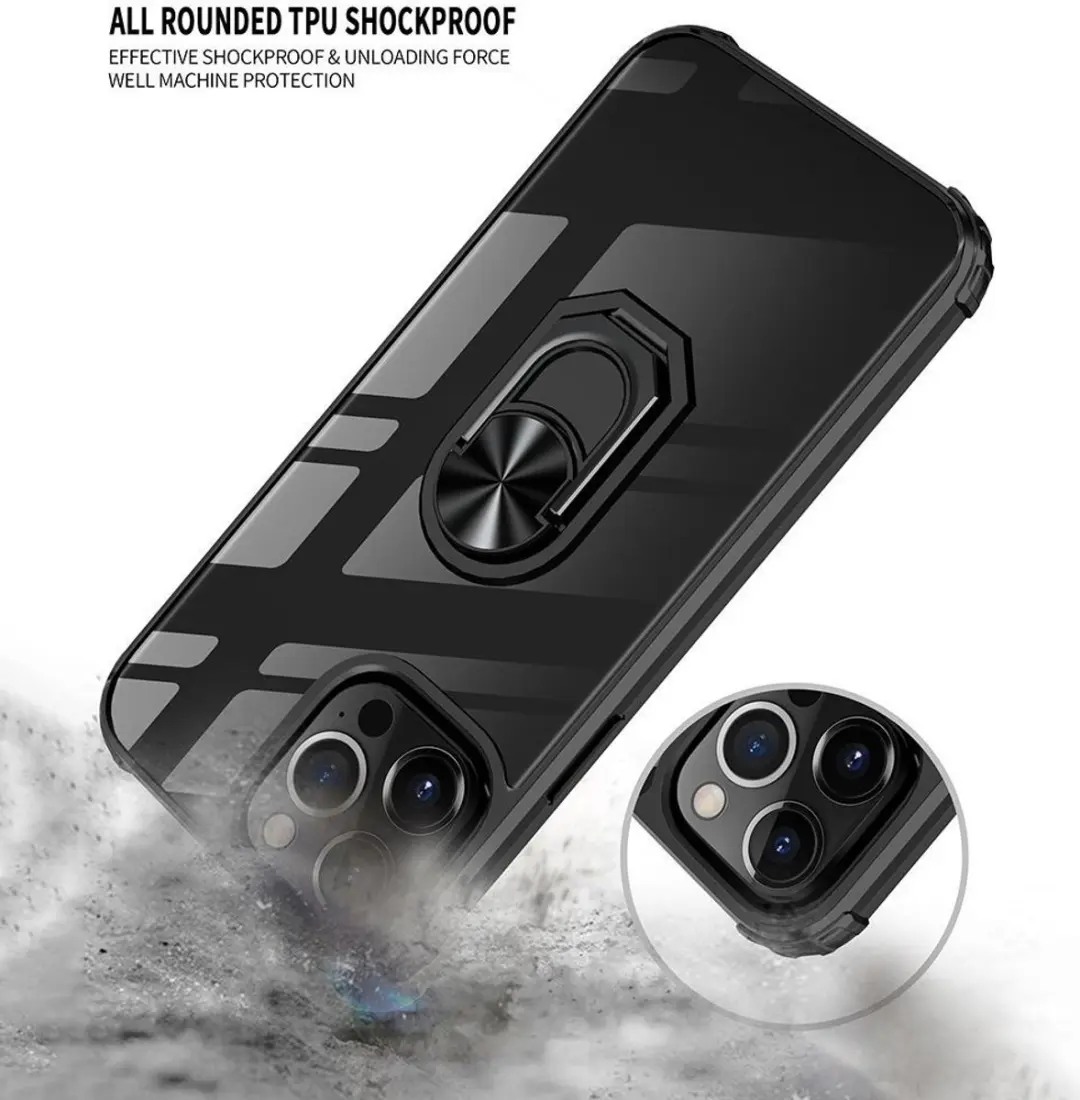 Selected Hoesje Hybride Kickstand Cover iPhone 13 Pro - Transparant/Zwart - afbeelding 6 van 6