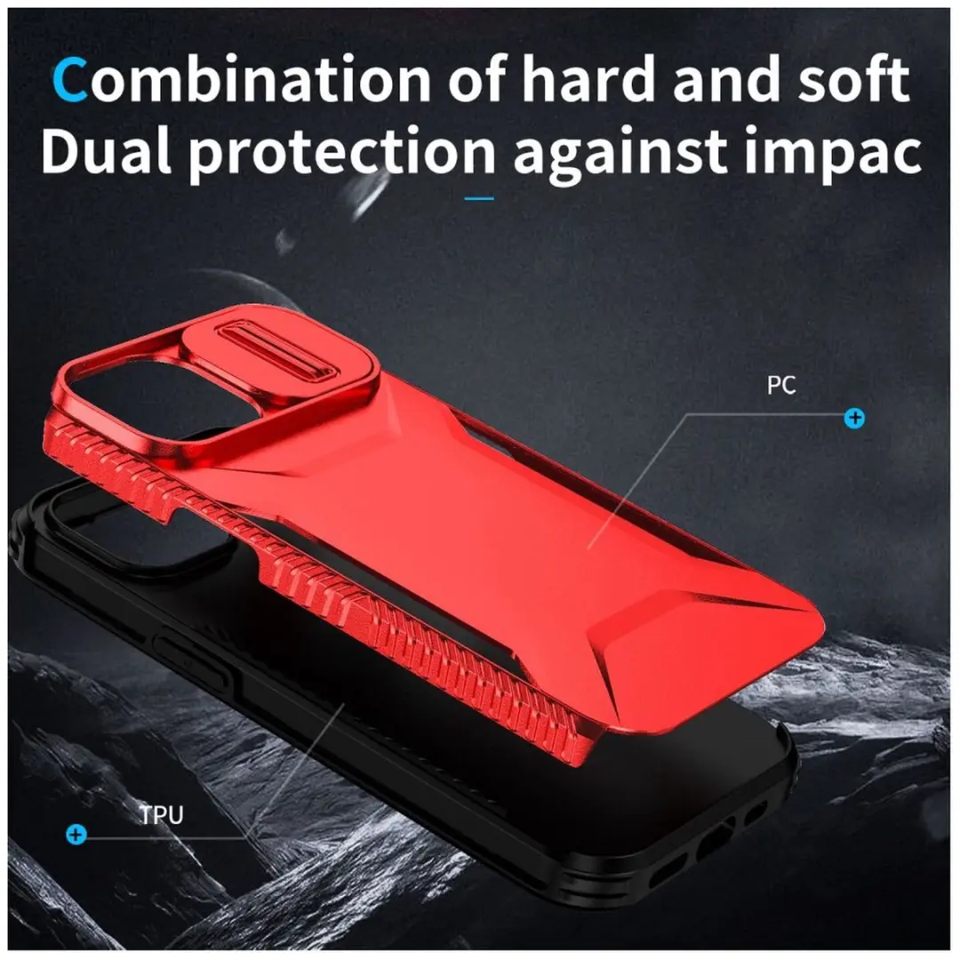 Selected by GSMpunt.nl iPhone 15 Hoesje - Camera Slider - Rood
