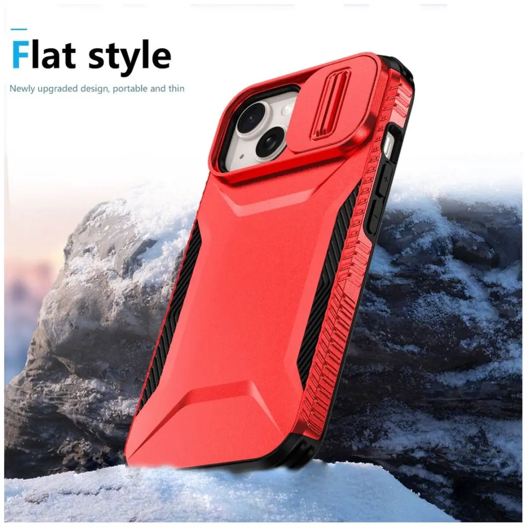 Selected by GSMpunt.nl iPhone 15 Hoesje - Camera Slider - Rood