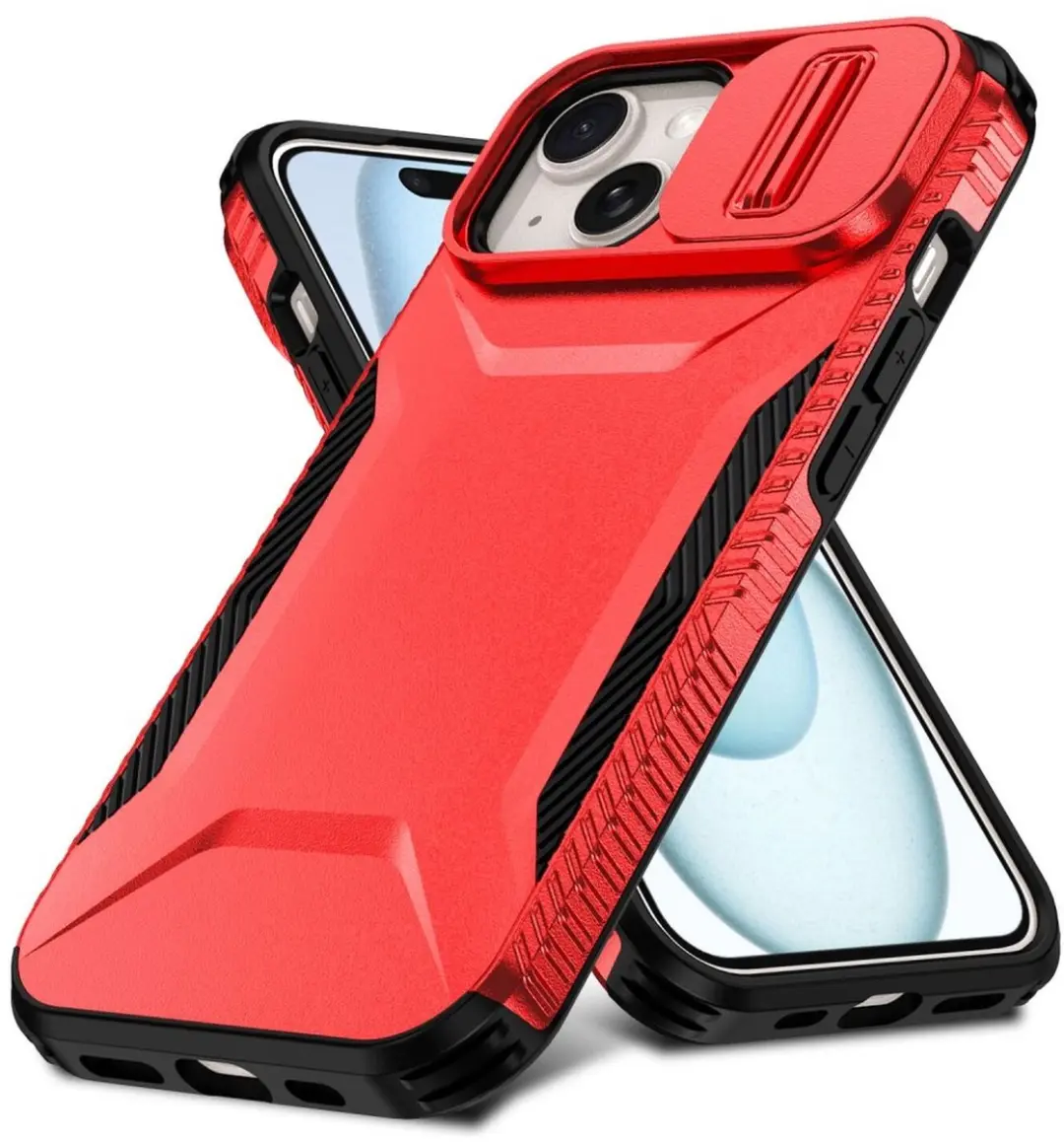 Selected by GSMpunt.nl iPhone 15 Hoesje - Camera Slider - Rood - afbeelding 6 van 6