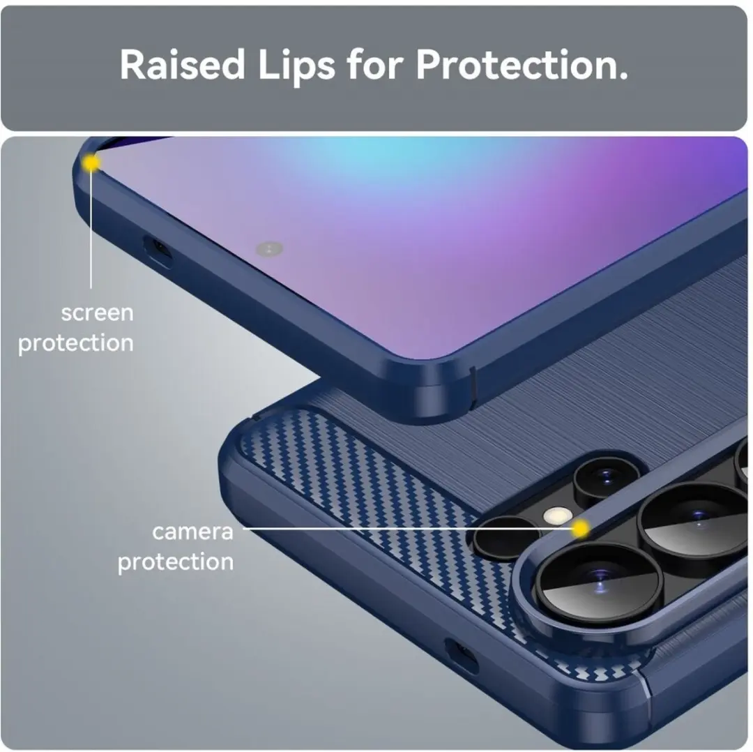 Selected Geborsteld TPU Hoesje Samsung Galaxy S26 Ultra - Blauw
