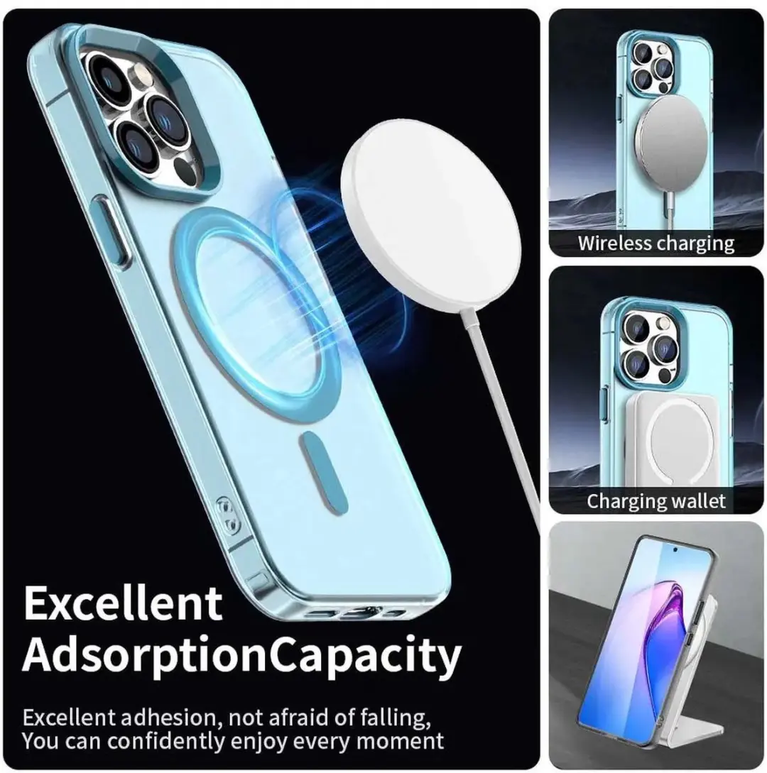 Selected MagSafe Backcover iPhone 14 Pro Max - Blauw & Transparant