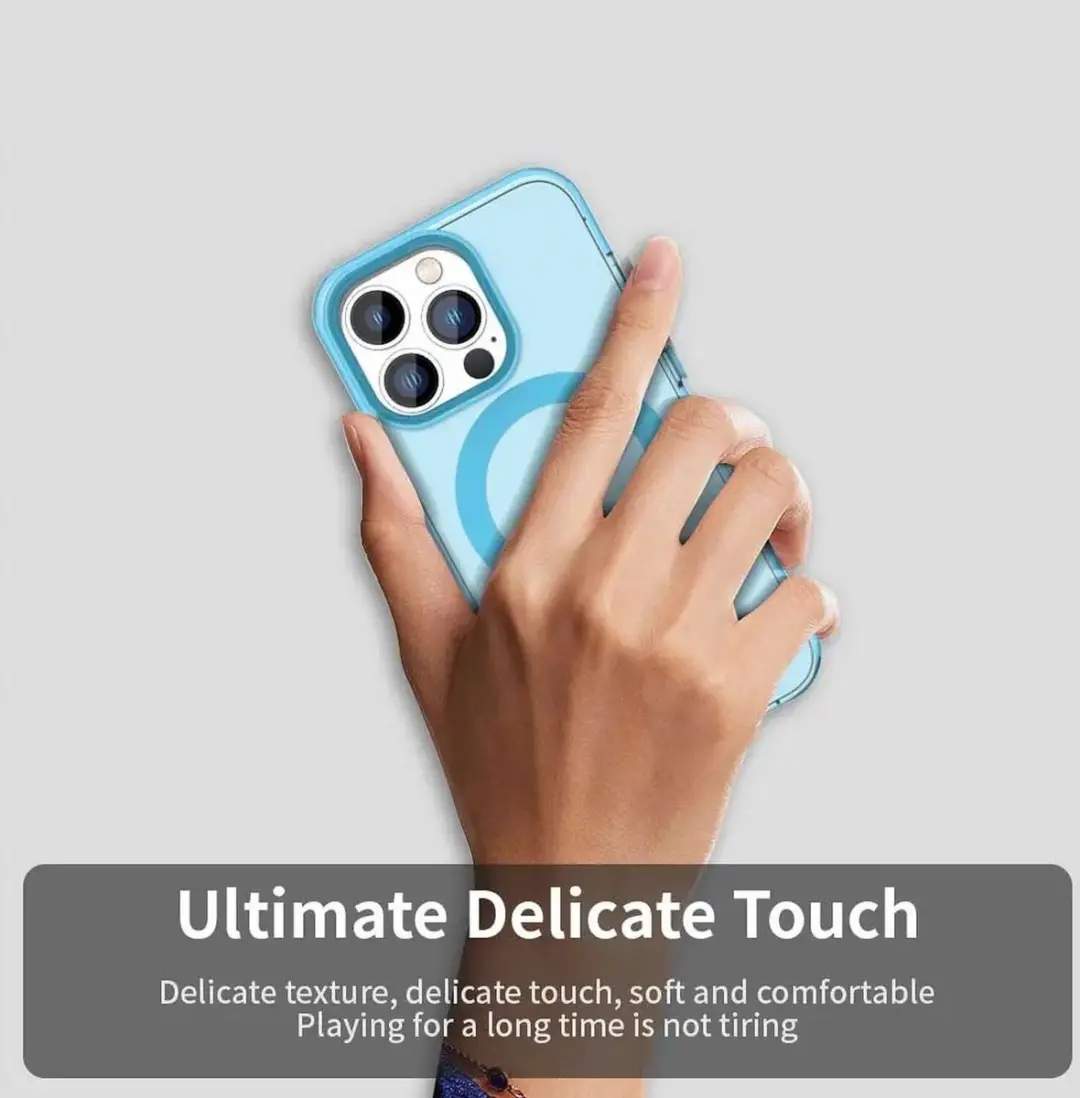 Selected MagSafe Backcover iPhone 14 Pro Max - Blauw & Transparant - afbeelding 6 van 6