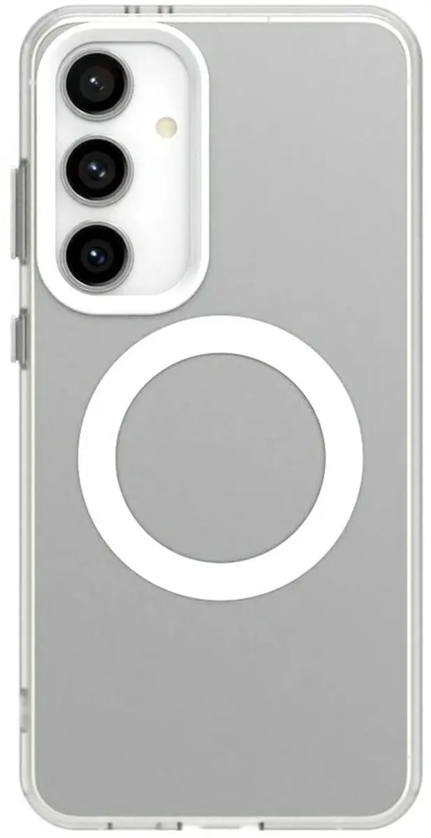Selected MagSafe Backcover Hoesje Samsung Galaxy S24/S25 - Wit & Transparant