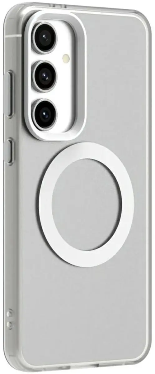 Selected MagSafe Backcover Hoesje Samsung Galaxy S24/S25 - Wit & Transparant