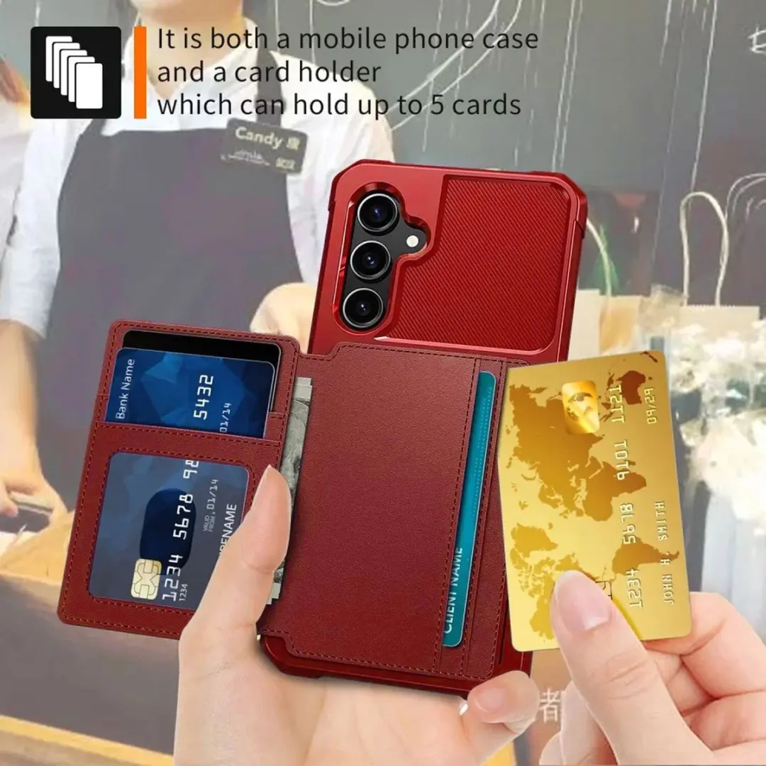 Selected Portemonnee Hoesje Samsung Galaxy S23 FE - Rood - 4 Pasjes