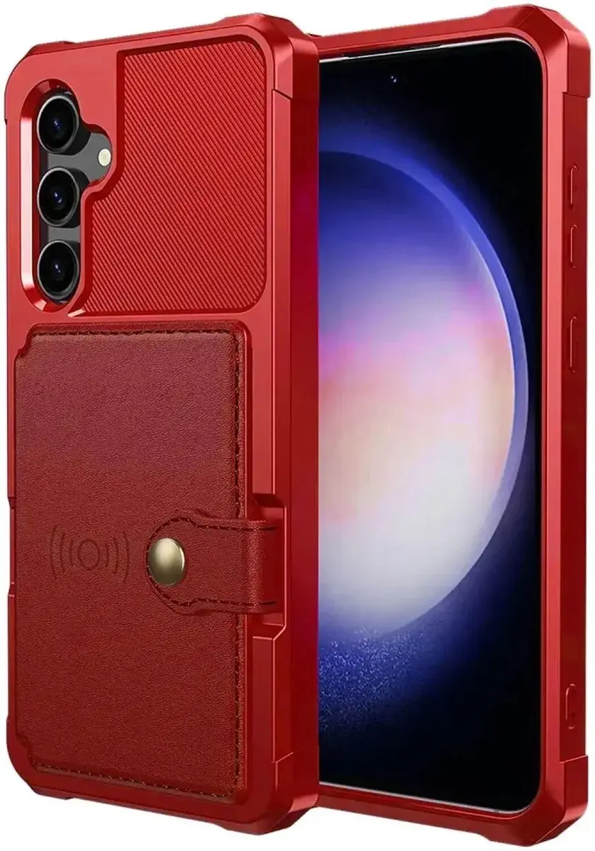Selected Portemonnee Hoesje Samsung Galaxy S23 FE - Rood - 4 Pasjes