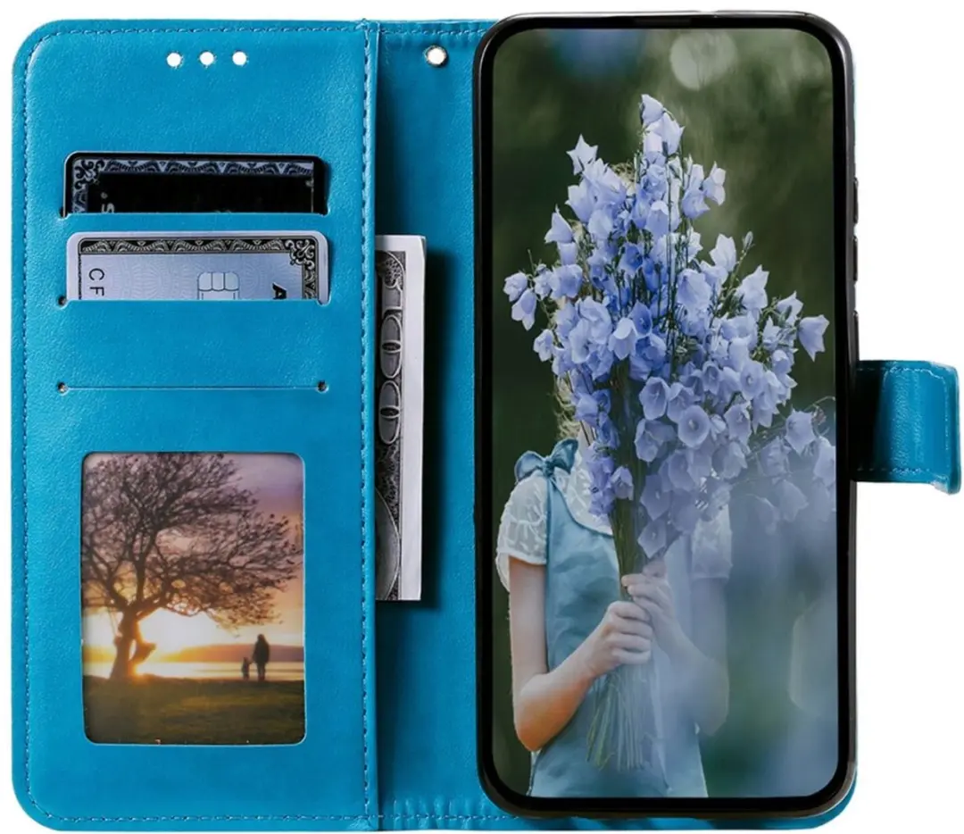 Selected Mandala Book Case Samsung Galaxy A26 Hoesje - Blauw - afbeelding 6 van 6