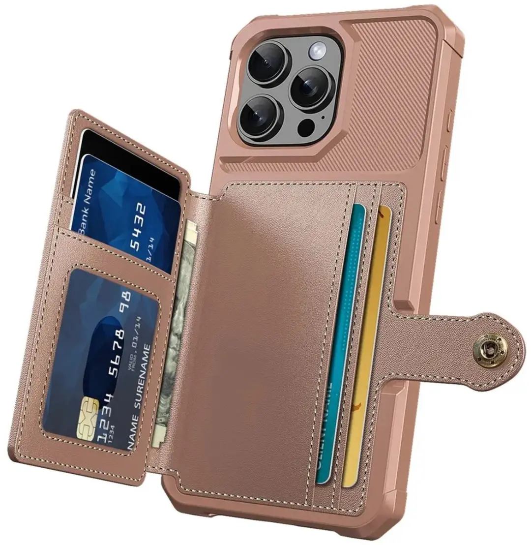 Selected Portemonnee Hoesje iPhone 16 Plus - Roze - 4 Pasjes