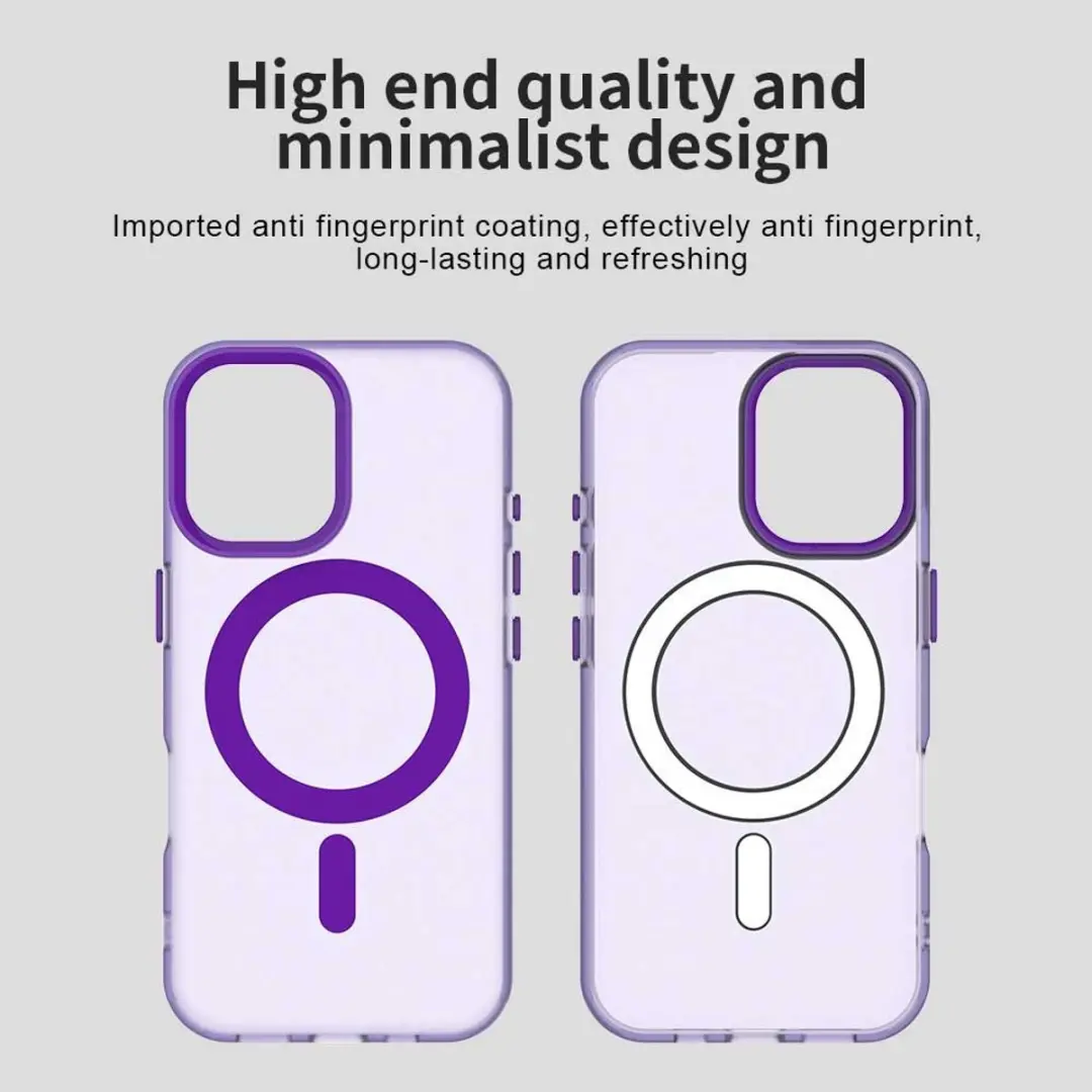 Selected MagSafe Backcover iPhone 16 Plus - Paars & Transparant