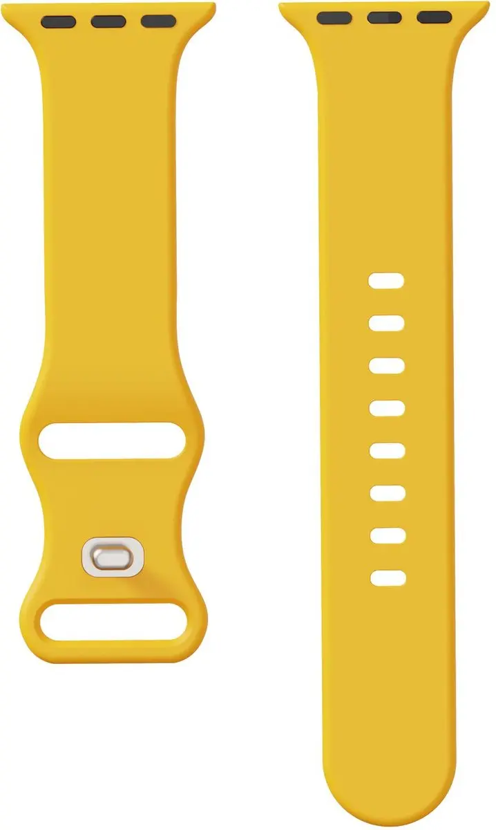 Selected SBG Siliconen Horlogebandje Apple Watch 38-42mm - Geel - afbeelding 6 van 6