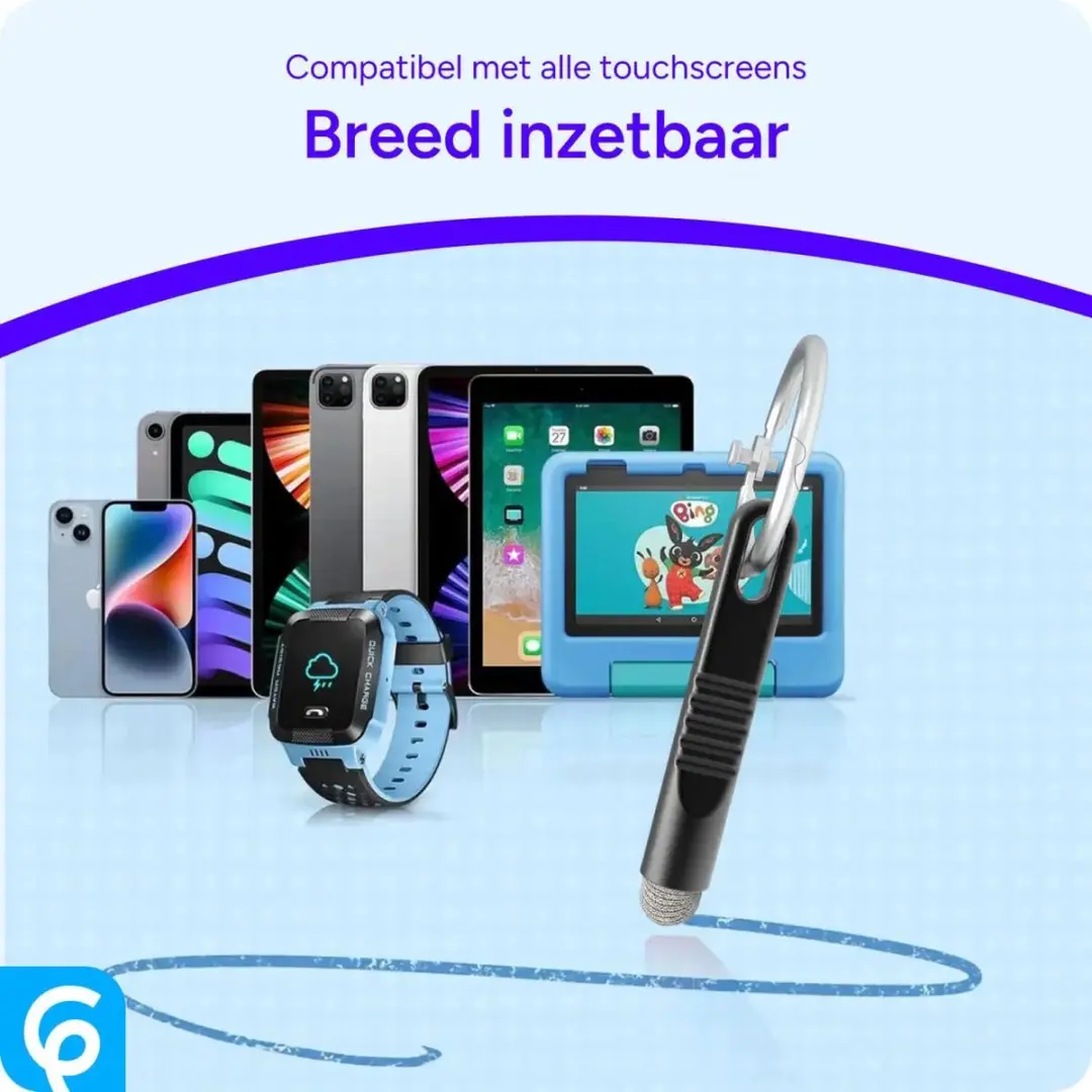 Selected Stylus Pen Sleutelhanger - Universeel Zwart