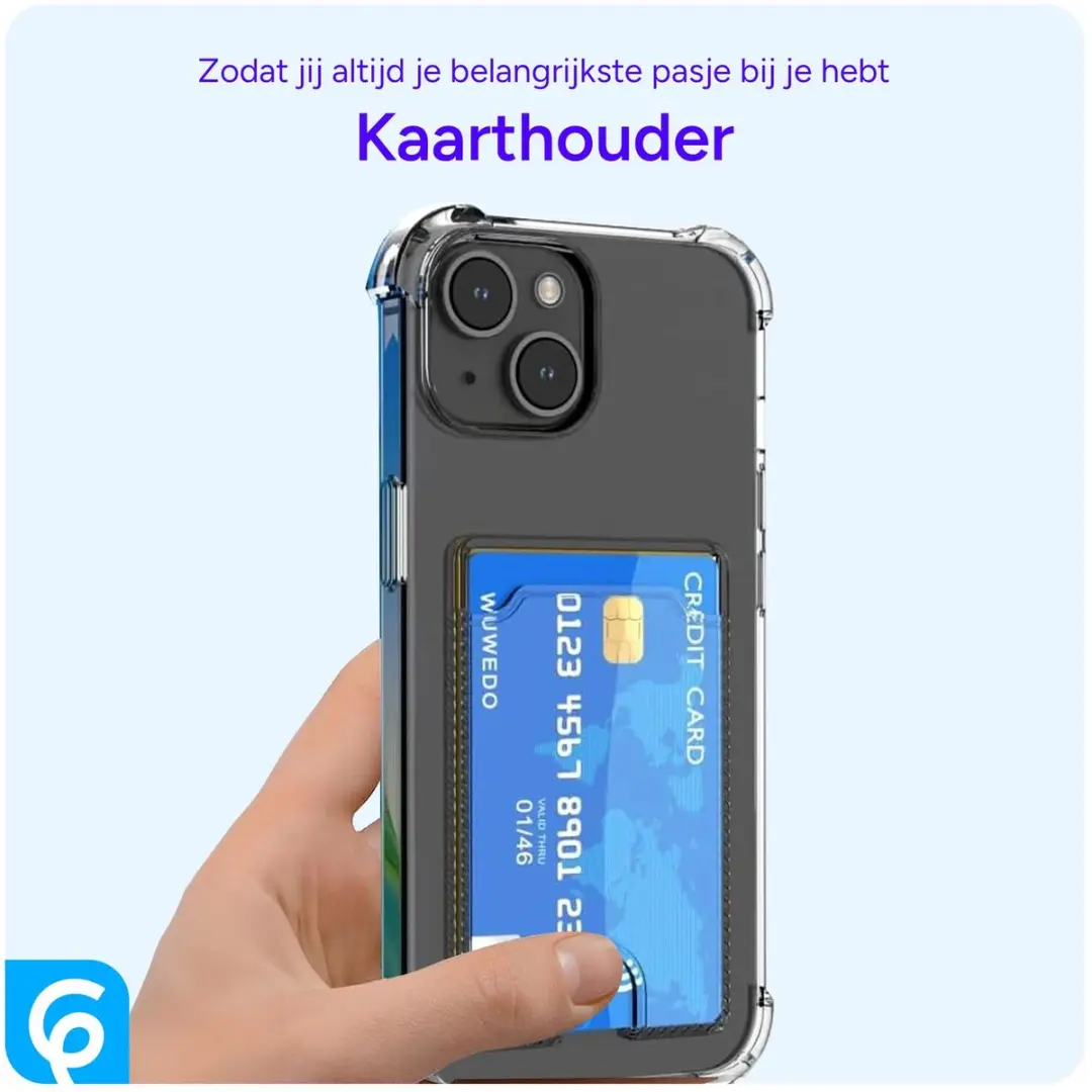 Selected by GSMpunt Transparant TPU Hoesje iPhone 15 - Pasjeshouder - afbeelding 6 van 6