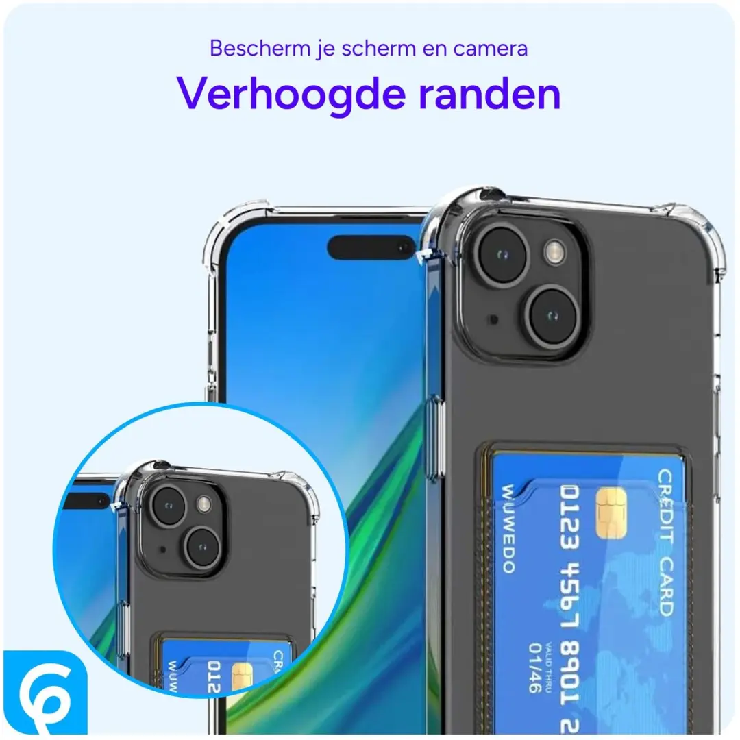 Selected by GSMpunt Transparant TPU Hoesje iPhone 15 - Pasjeshouder