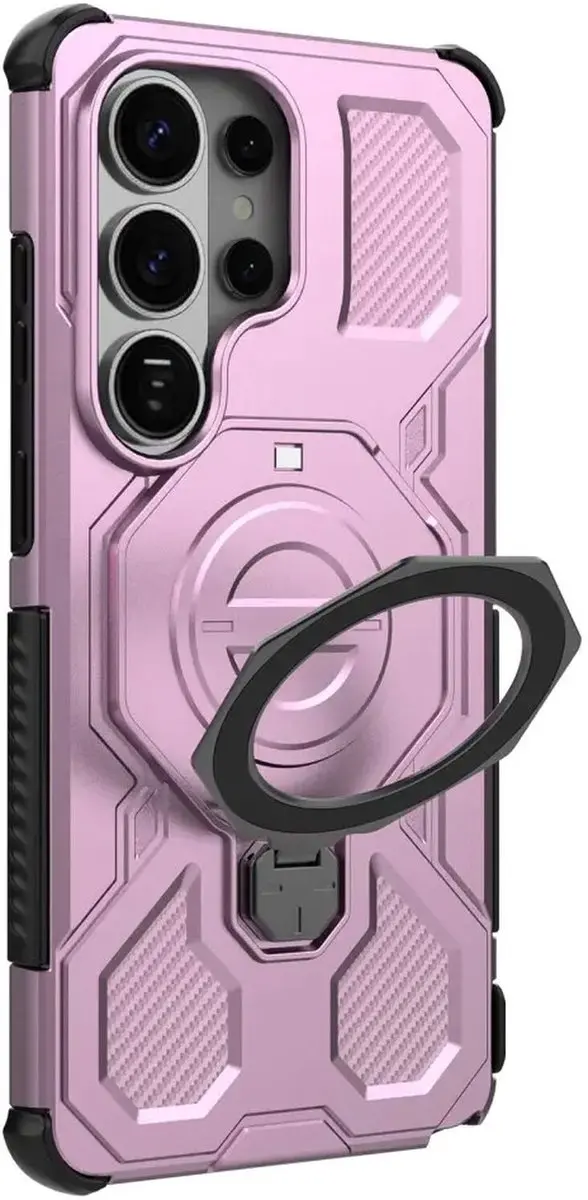 Selected Hoesje Samsung Galaxy S26 Ultra MagSafe Roze - 360° Draaibare Stand