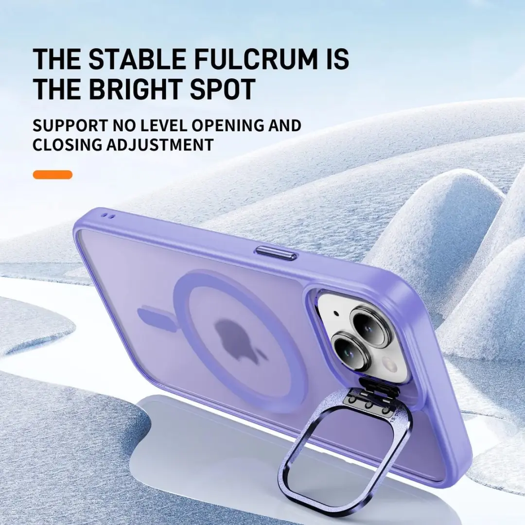 Selected Hoesje iPhone 13/14 MagSafe Licht Paars - Camera Kickstand