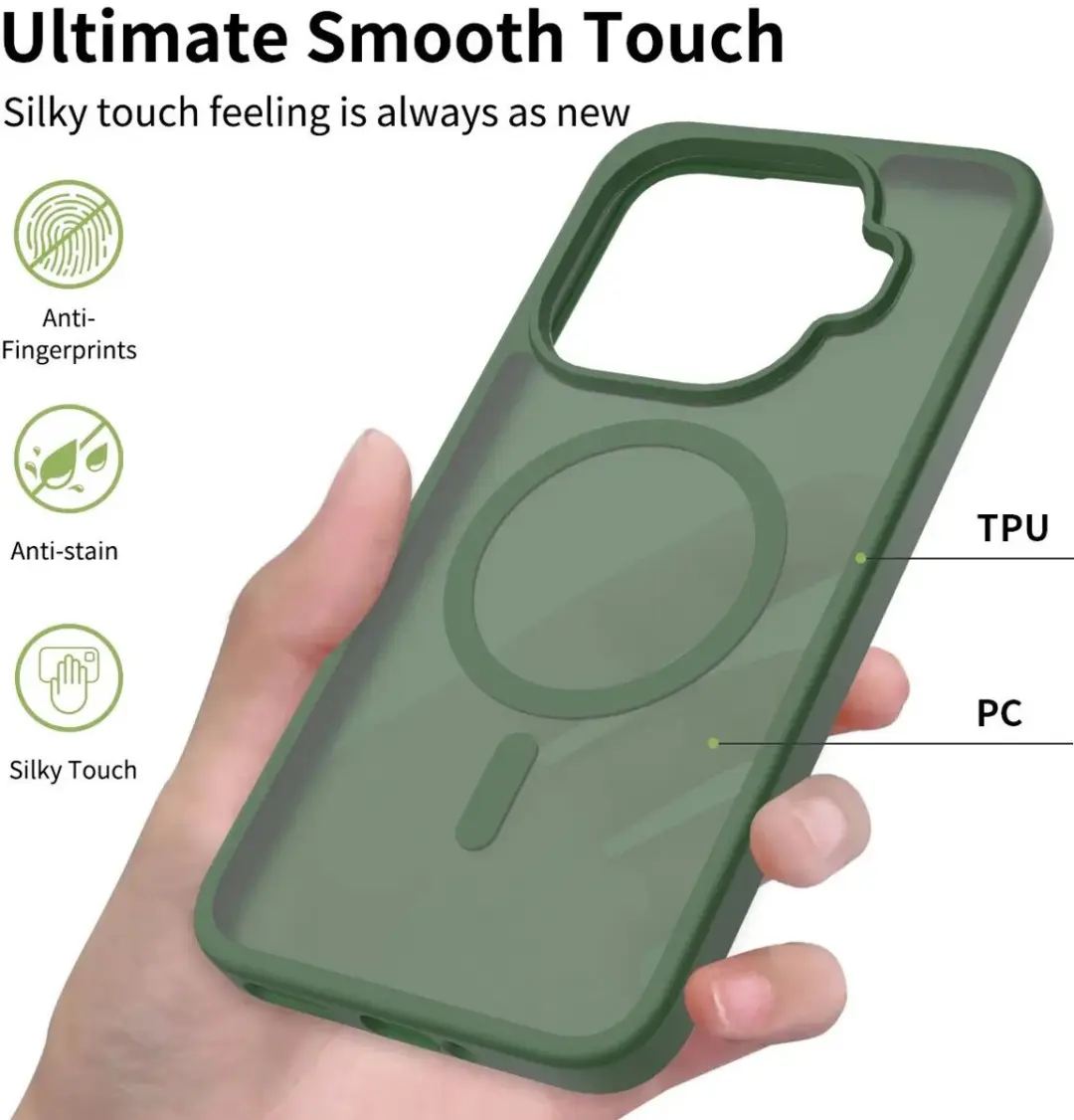 Selected by GSMpunt Xiaomi 15T Pro Hybrid Back Cover - Groen