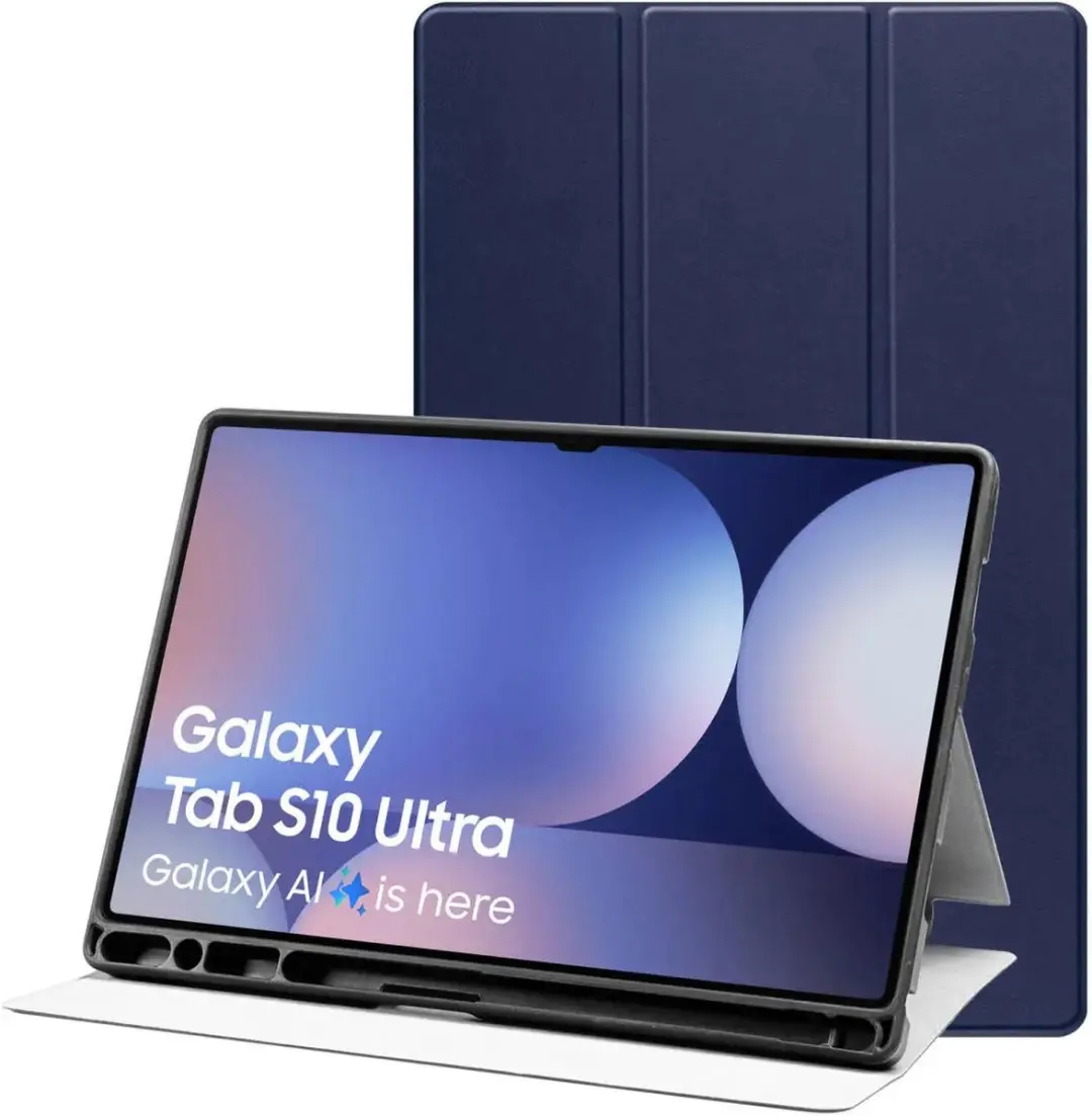 Selected Tablet Hoes Samsung Galaxy Tab S10/S9 Ultra Tri-Fold Blauw