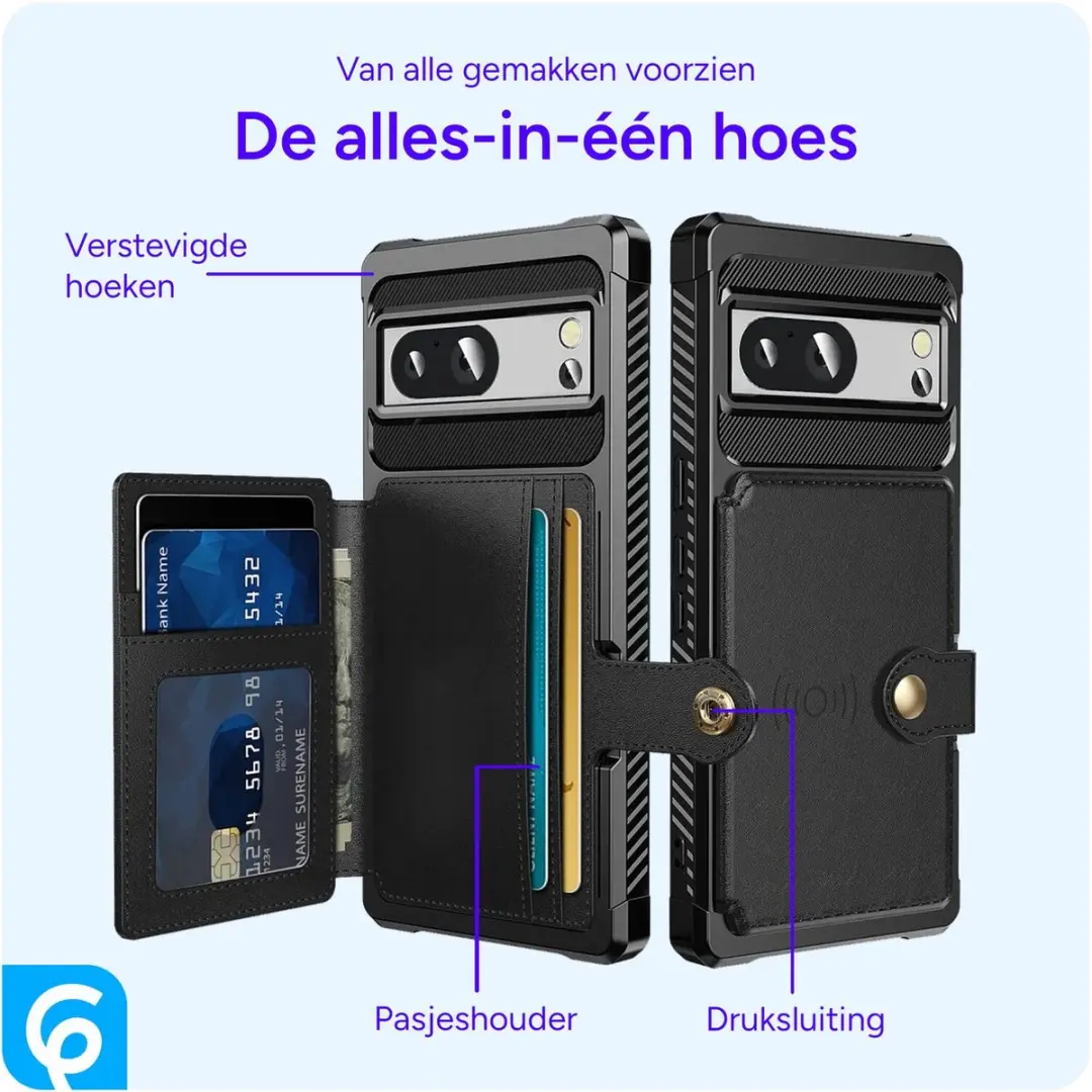 Selected Portemonnee Hoesje Google Pixel 8a - 4 Pasjes - Zwart