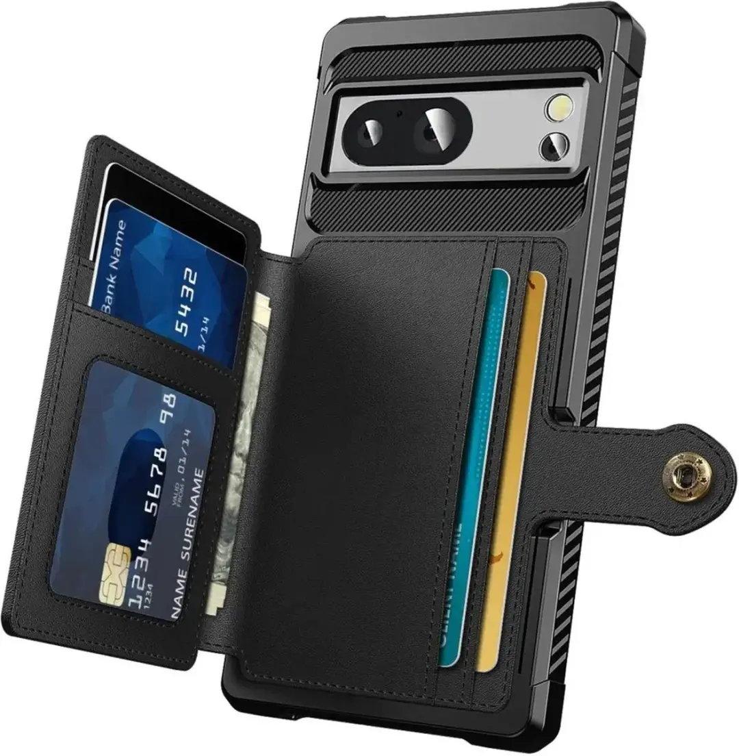 Selected Portemonnee Hoesje Google Pixel 8a - 4 Pasjes - Zwart