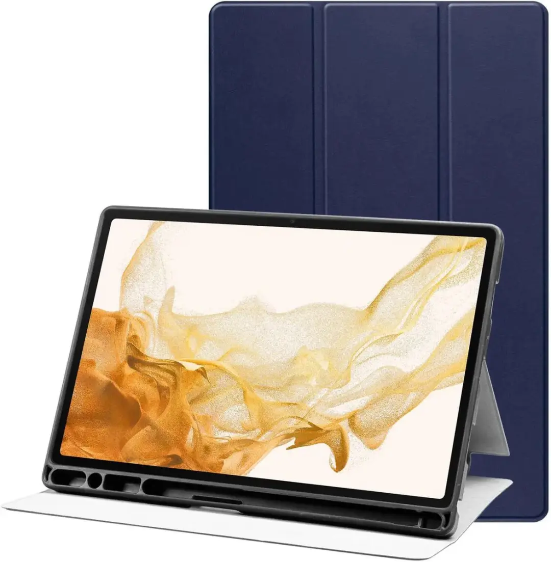 Selected Tablet Hoes Tri-Fold Book Case Samsung Galaxy Tab S7/S8 - Kunstleer - Blauw