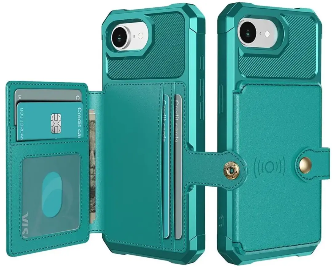 Selected Portemonnee Hoesje iPhone 16/17 Groen - 4 Pasjes
