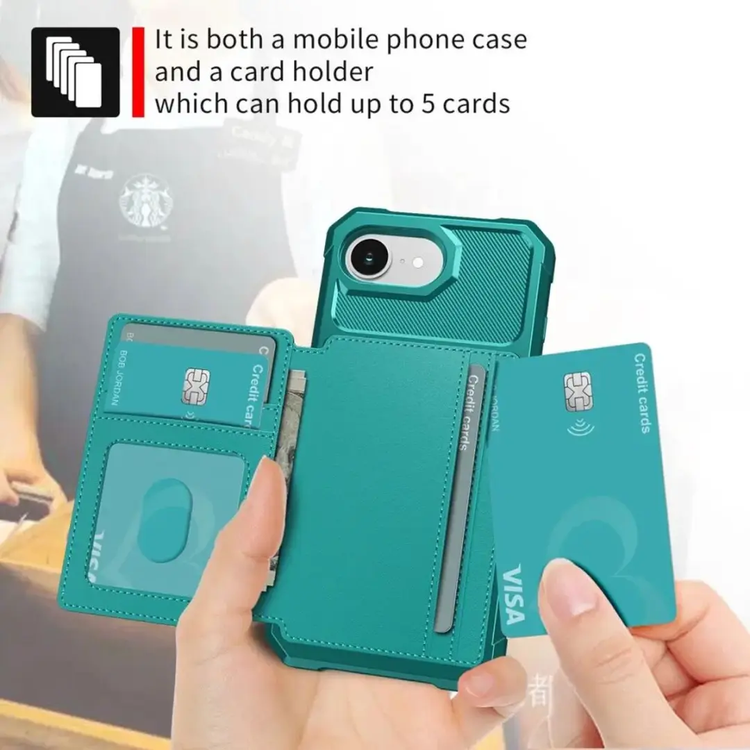 Selected Portemonnee Hoesje iPhone 16/17 Groen - 4 Pasjes - afbeelding 6 van 6
