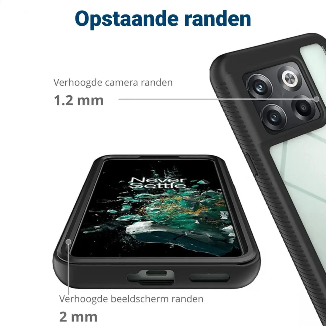 OnePlus 10T Hoesje - Full Protect - Zwart/Transparant