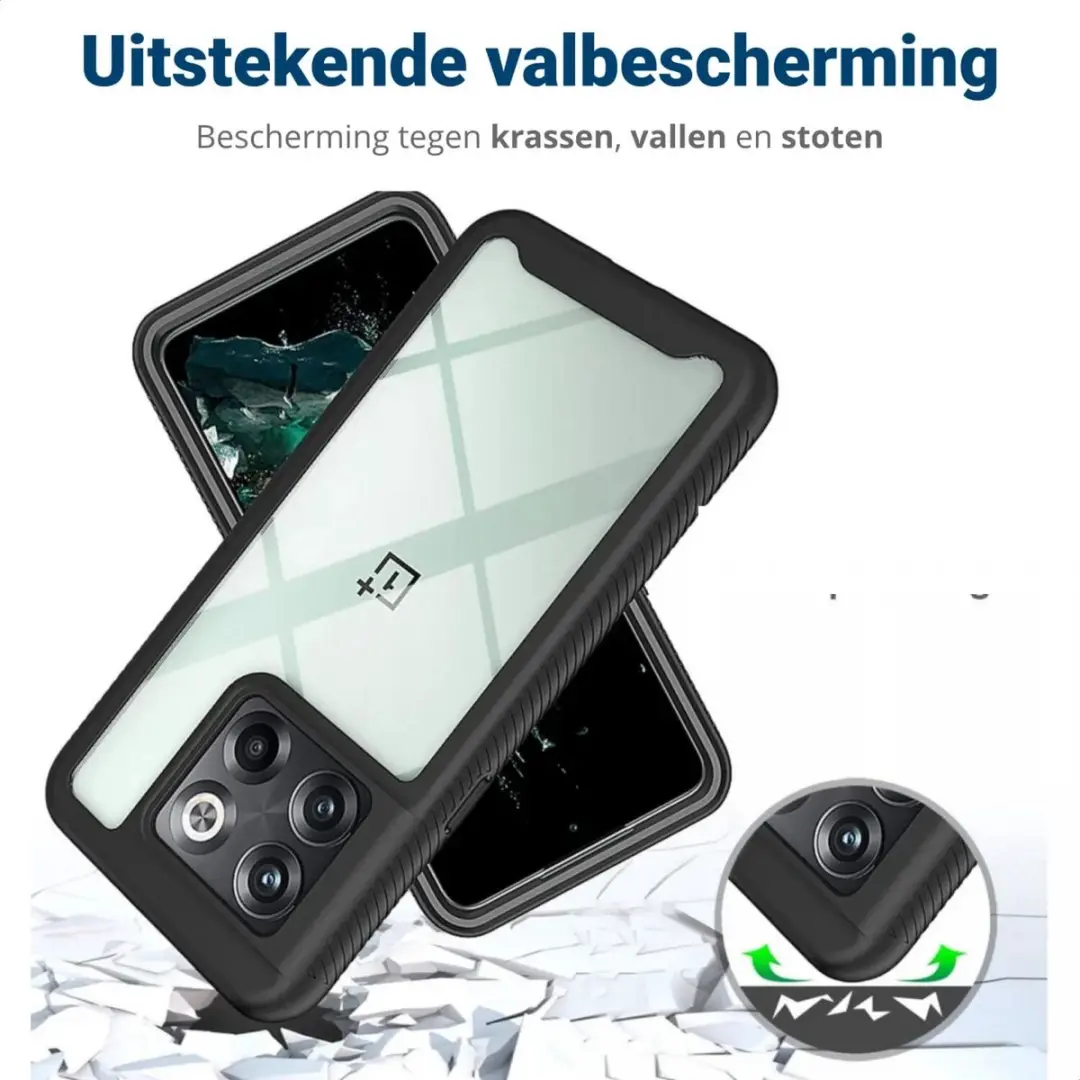 OnePlus 10T Hoesje - Full Protect - Zwart/Transparant