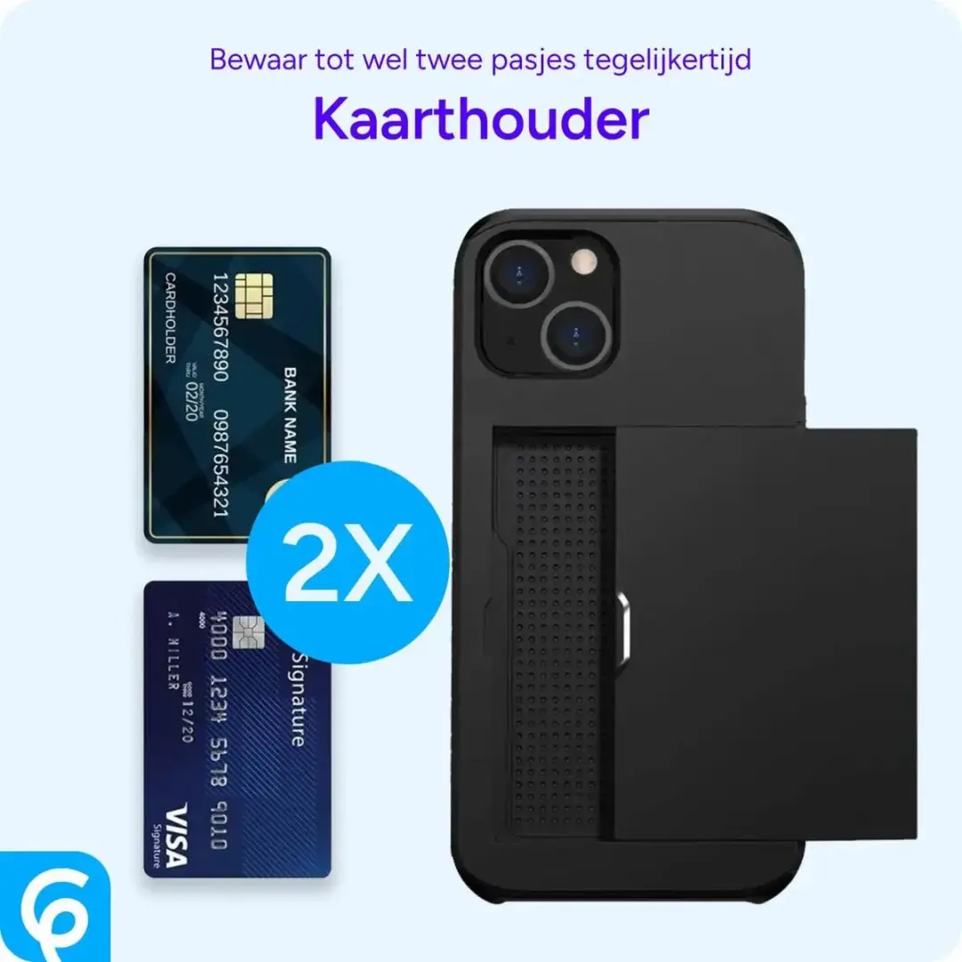 Selected Hoesje Samsung Galaxy A55 - Kaarthouder 2 Pasjes - Zwart