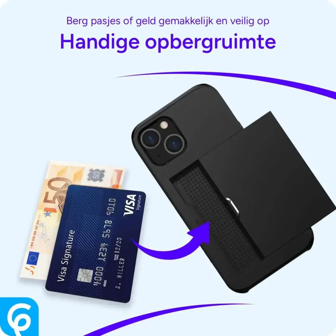 Selected Hoesje Samsung Galaxy A55 - Kaarthouder 2 Pasjes - Zwart