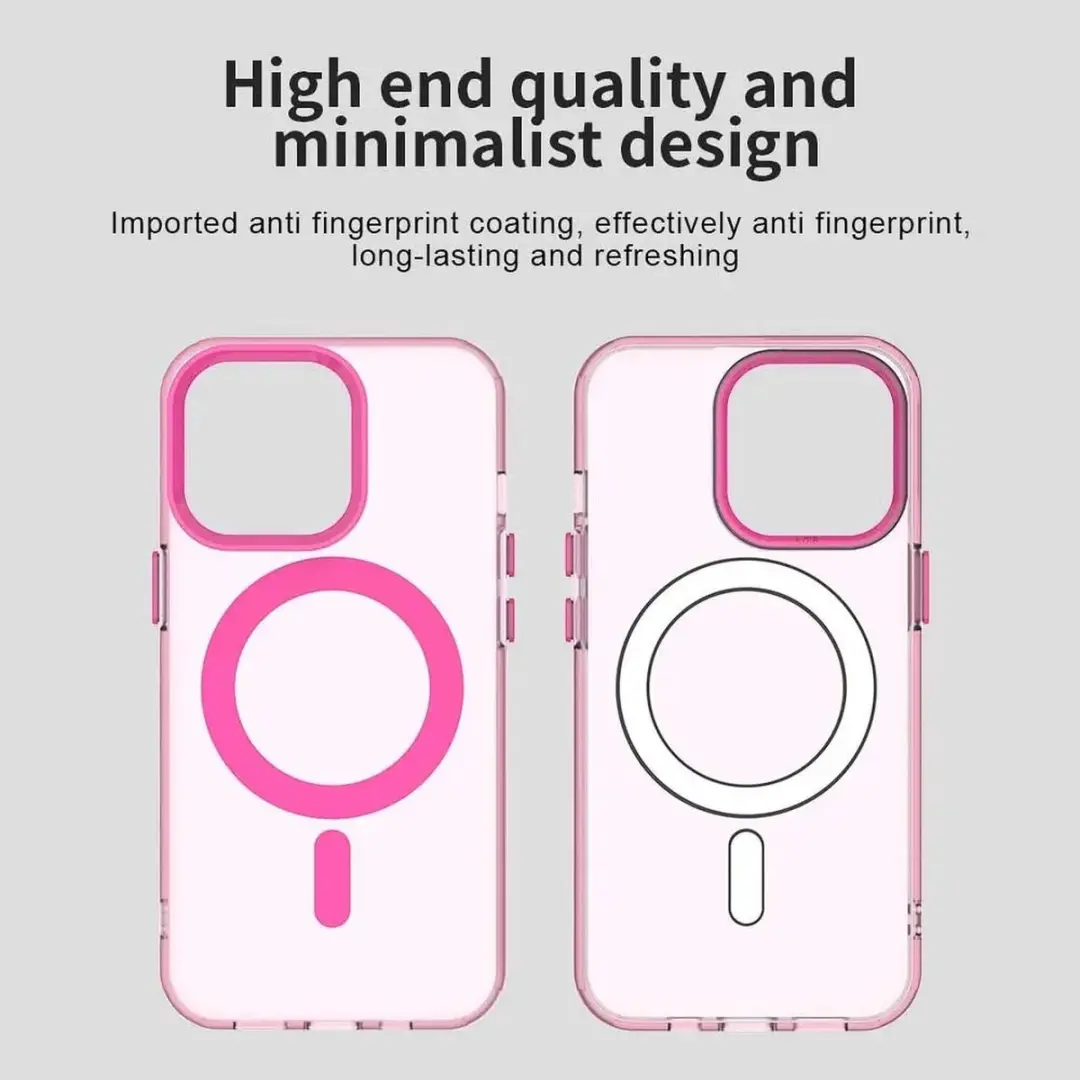 Selected MagSafe Backcover iPhone 14 Pro - Roze & Transparant