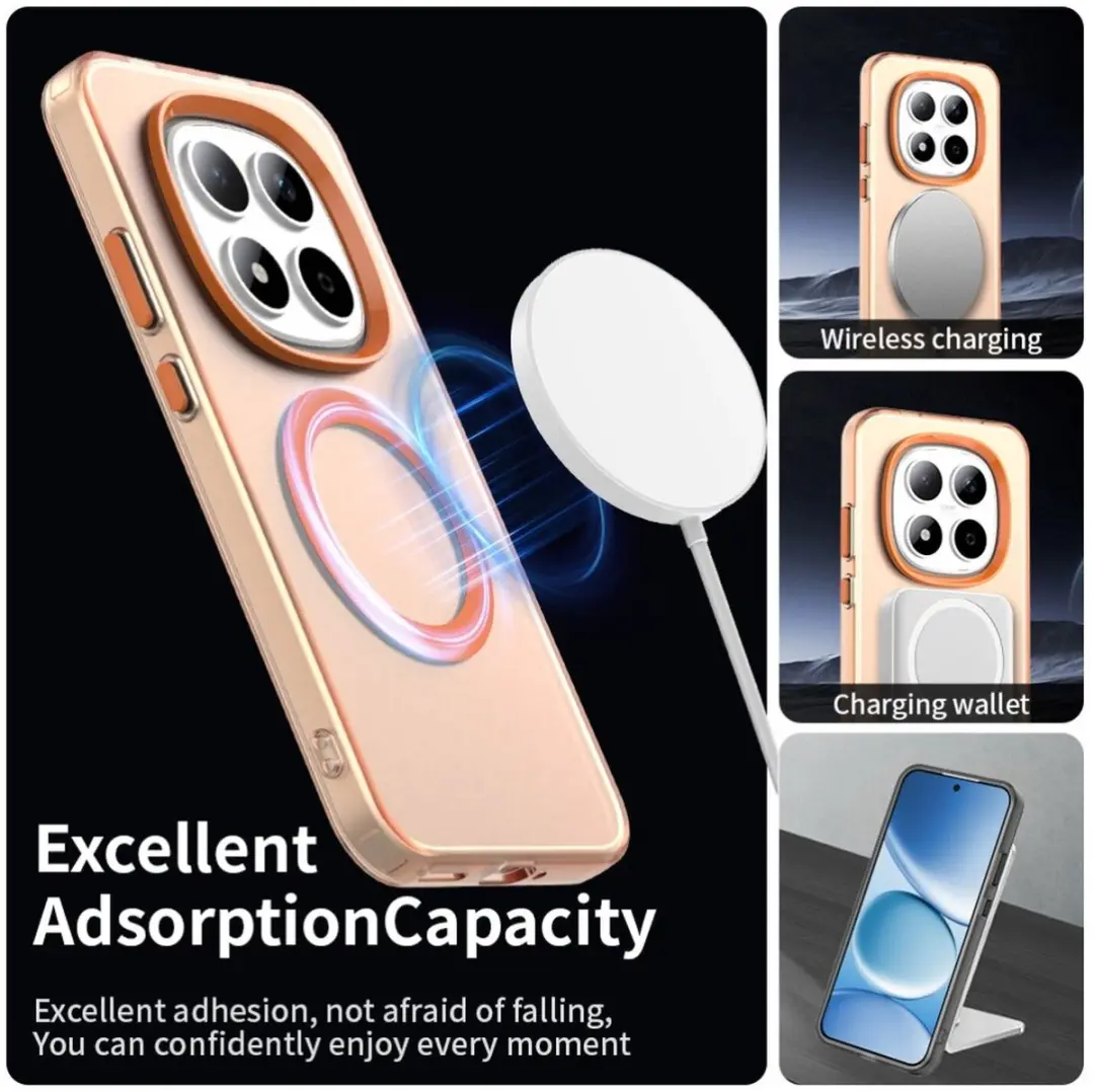 Selected MagSafe Backcover Xiaomi Redmi Note 15 Pro 5G - Oranje & Transparant