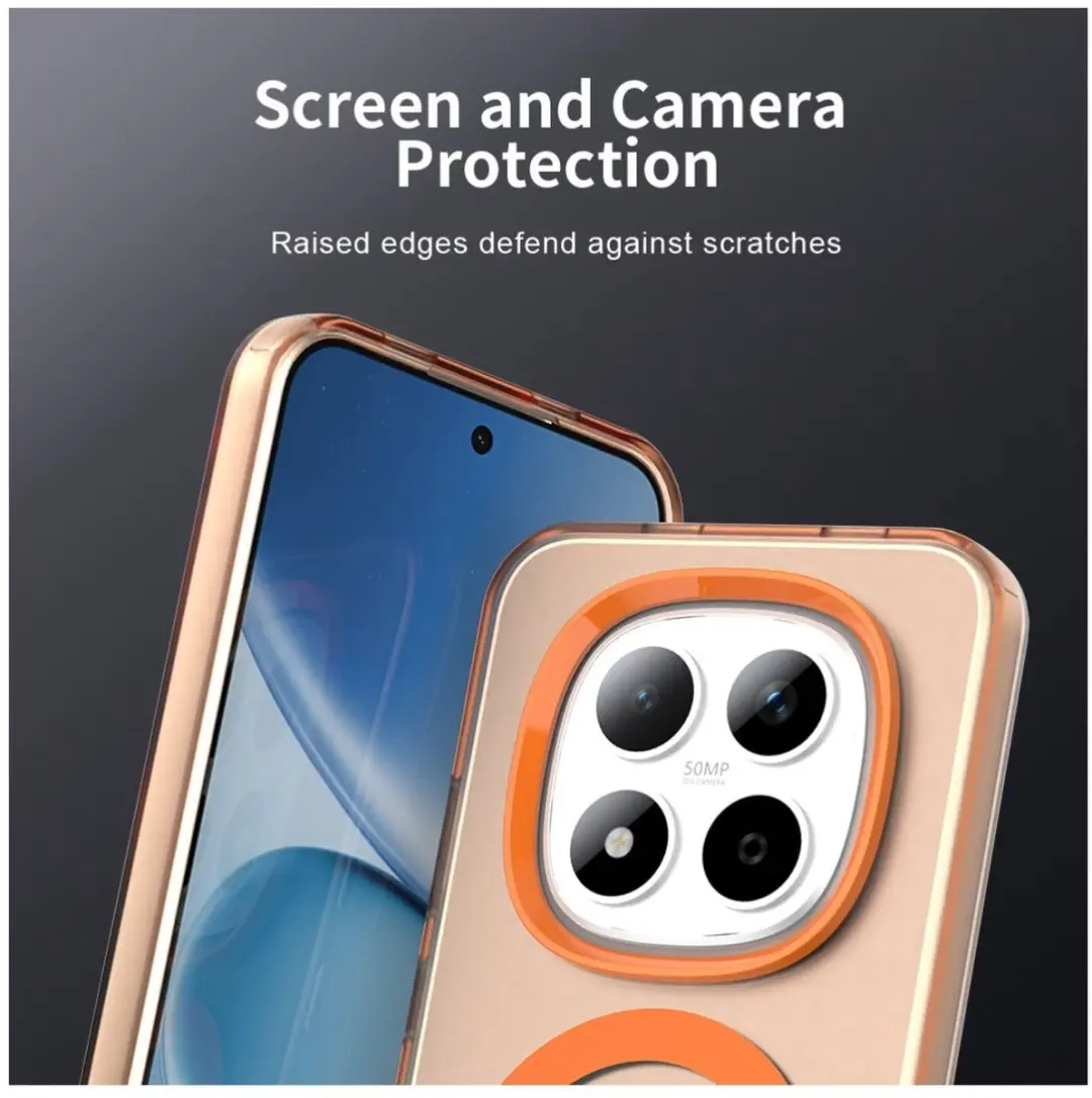 Selected MagSafe Backcover Xiaomi Redmi Note 15 Pro 5G - Oranje & Transparant - afbeelding 6 van 6