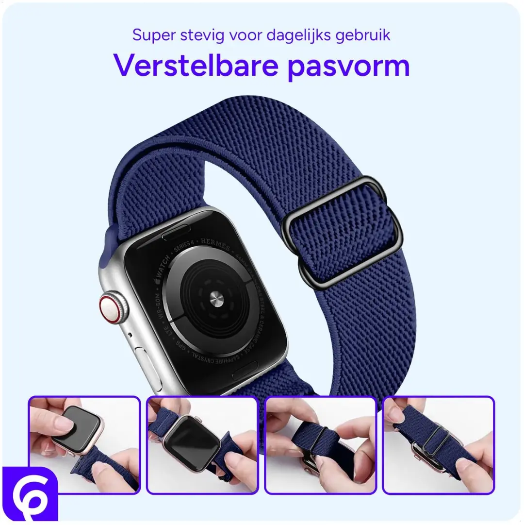 Selected SBG Nylon Horlogeband Apple Watch - Navy Blauw