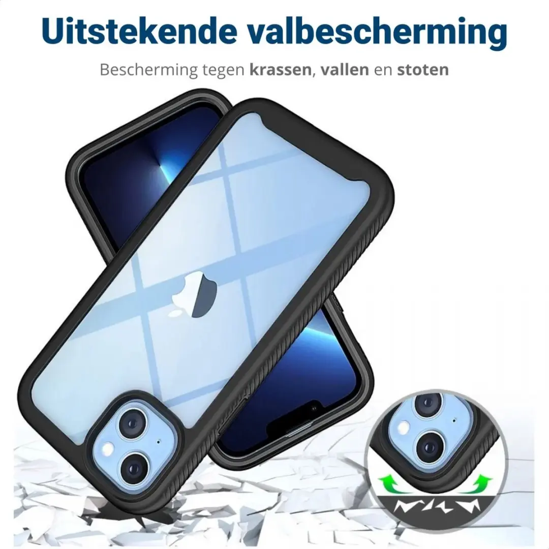 Selected by GSMpunt Hoesje iPhone 14 Plus Full Protect - Zwart/Transparant - afbeelding 6 van 6
