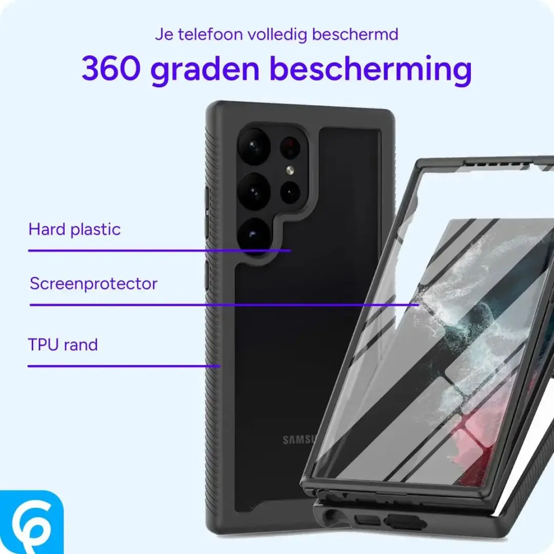 Selected by GSMpunt Samsung Galaxy S23 Ultra Hoesje - Schokbestendig Zwart