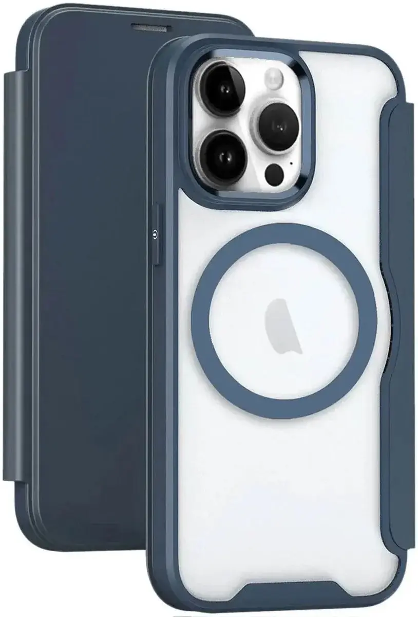 Selected Portemonnee Hoesje iPhone 12/12 Pro - MagSafe - Blauw
