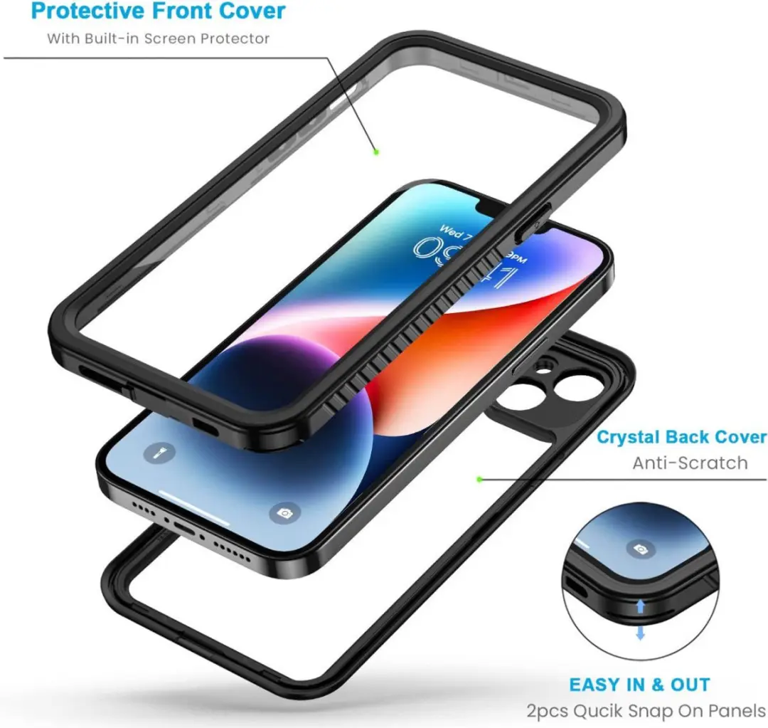 Selected SBG Outdoor Case iPhone 14 Waterdicht - IP68 - Zwart/Transparant