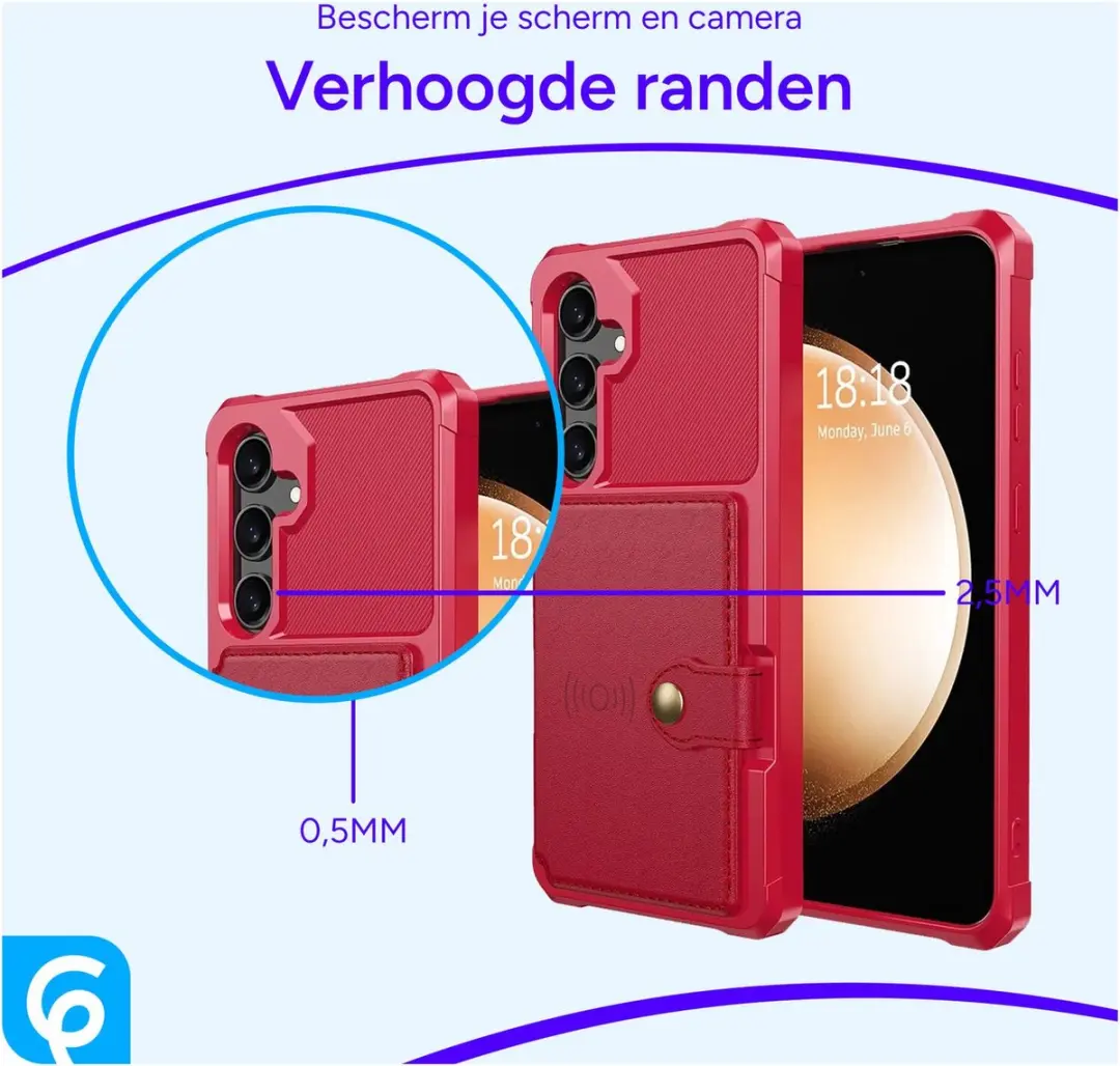 Selected Portemonnee Hoesje Samsung Galaxy A55 - 4 Pasjes - Rood