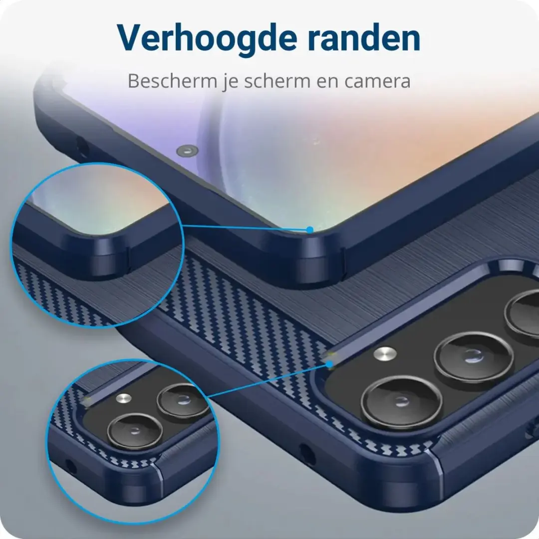 Selected Geborsteld TPU Hoesje Samsung Galaxy A55 - Blauw